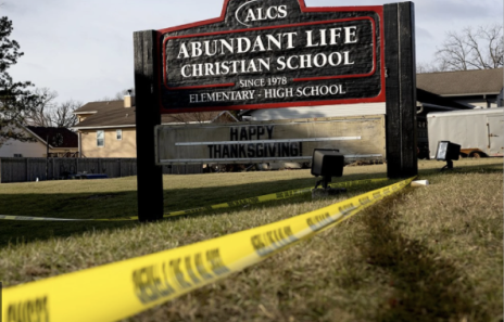 Police outside Abundant Life Christian School on December 4th, 2024 after getting reports of a shooter inside the building 